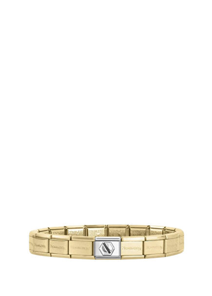 Mat Altın Sarı Altıgen Vida Klasik Dekoratif Linkli Unisex Çelik Bileklik