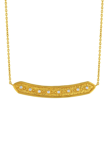 24K Gold Women's Necklace with Diamonds