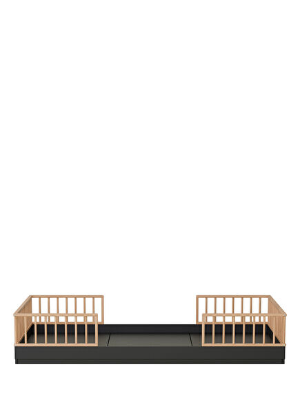 Dual Black Montessori Children's Bed 120 x 200 cm