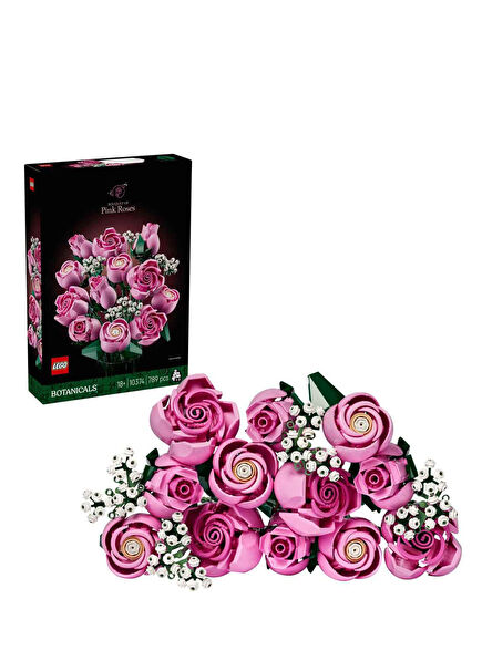 Botanicals Pembe Gül Buketi 789 Parça 18+ Yaş Dekoratif Çiçek Modeli Yapı Oyuncağı 10374
