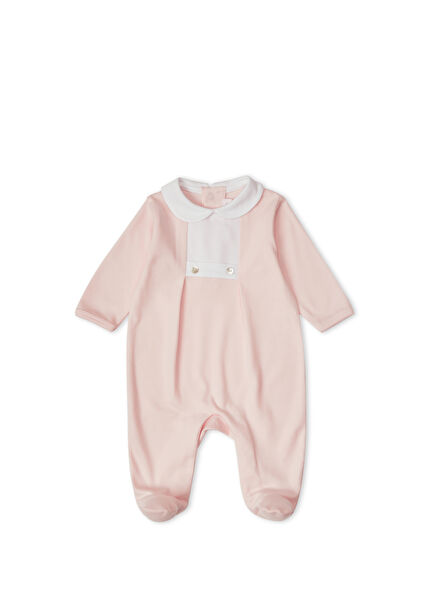 Pembe Petek Dokulu Robalı Kız Bebek Tulum