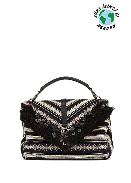 Saint Laurent College Striped Çanta