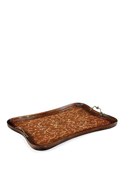 La Rochelle Walnut Rectangular Brown Wooden Serving Tray