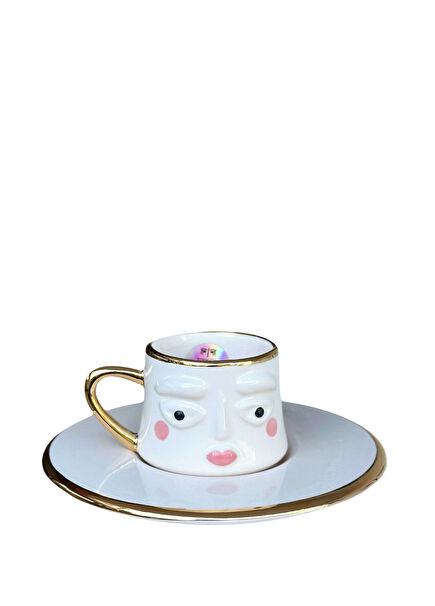 Sevinç Pure White Seramik Türk Kahvesi Fincanı