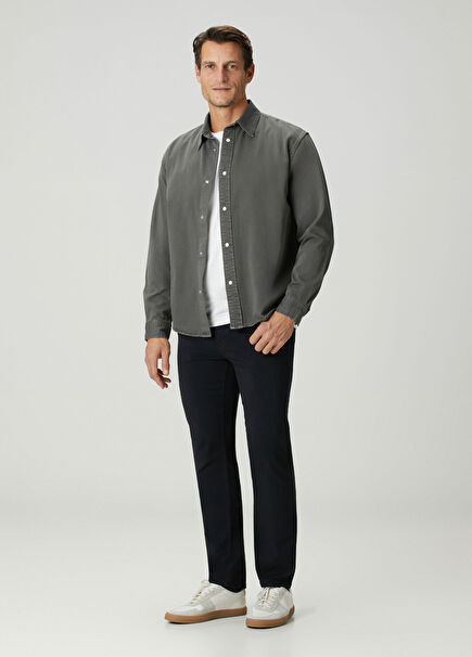 Modern Straight Lacivert Jean Pantolon