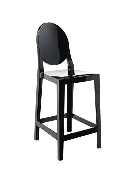 One More Glossy Black Bar Stool