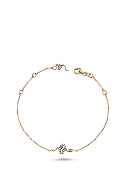 Snake Pırlantalı Kadın Altın Bileklik