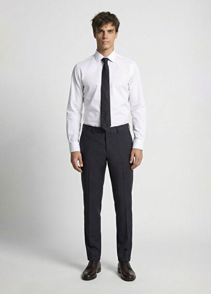 Antrasit Yün Karışımlı Pantolon