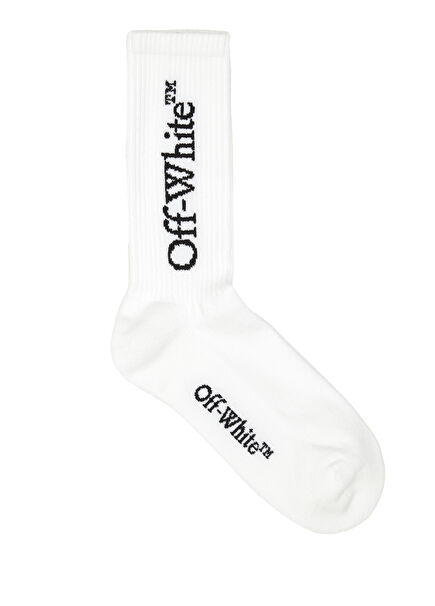 White Logo Jacquard Men's Socks