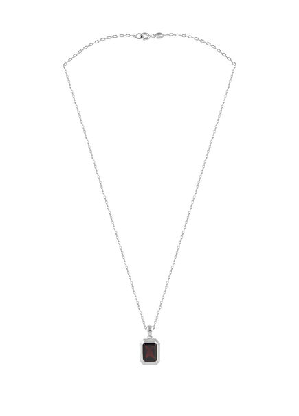 Garnet Değerli Taş 925 Ayar Gümüş Kadın Kolye