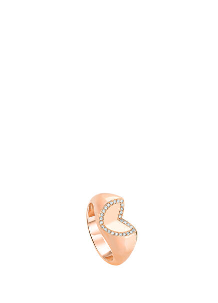 Tulips Rose Gold Pırlantalı Kadın Altın Yüzük