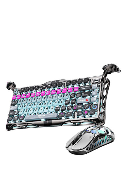 Mercury V75 Pro Hall Effect Rapid Trigger Gri 8.000 Hz Kablolu Manyetik Klavye + XPro 32.000 DPI RGB Kablosuz Mouse Oyuncu Seti