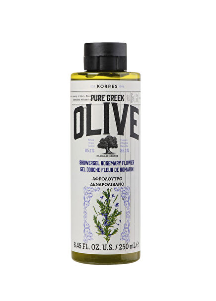 Pure Greek Olive Rosemary Flower Biberiye Çiçeği Saf Zeytinyağlı Duş Jeli 250 ml
