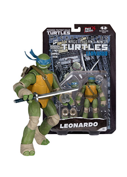 Teenage Mutant Ninja Turtles Leonardo Page Punchers Aksiyon Figür + Çizgi Roman 