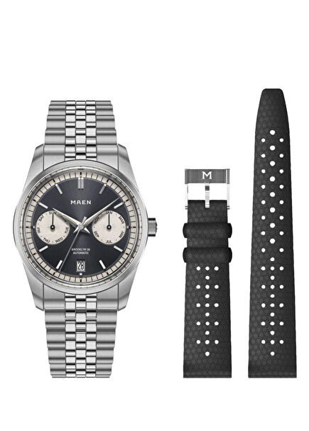 Brooklyn M5.1.1.SET Gümüş Çelik Yedek Kordonlu Erkek Kol Saati