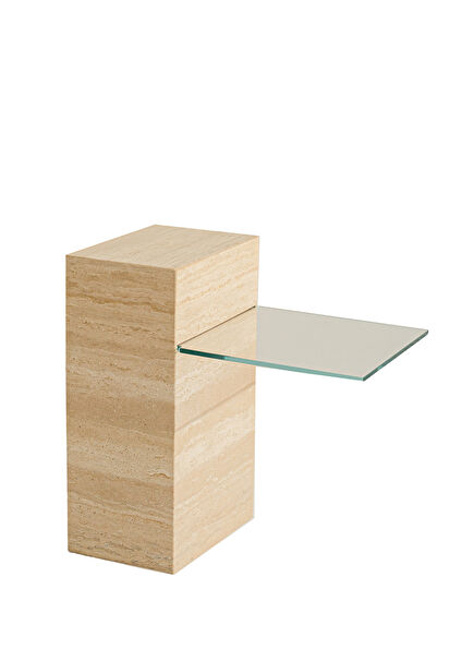 Ceres Bej Traverten Yan Sehpa