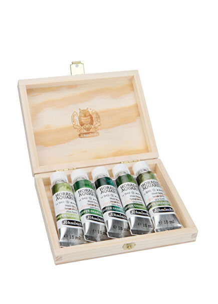 Horadam Supergranulation Ahşap Kutu Suluboya Forest Set 5x15 ml