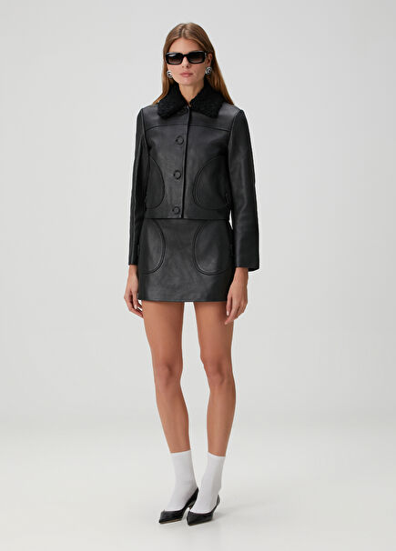 Black Mini Leather Skirt