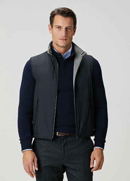 Lacivert Çift Taraflı Yelek