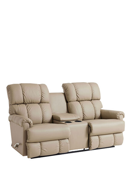 La-Z-Boy Pinnacle Madras Mushroom Mink Leather Double TV Chair