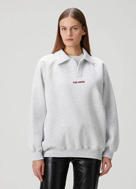 Grey Polo Sweatshirt