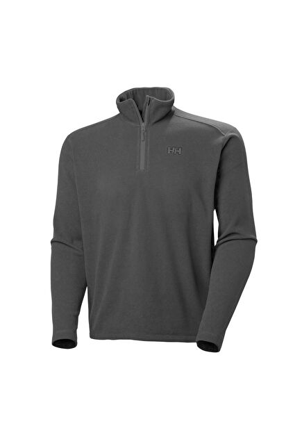 Light Halfzip Black Men's Fleece Sweatshirt