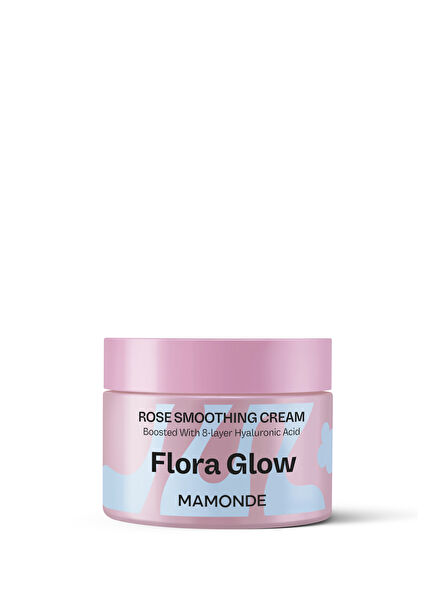 Flora Glow Rose Smoothing Cream Cildi Pürüzsüz ve Yumuşak Tutan Parlaklık Veren Yüz Kremi 50 ml