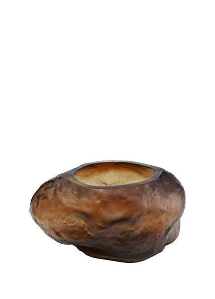 Enrique Brown Kahverengi Cam Vazo 