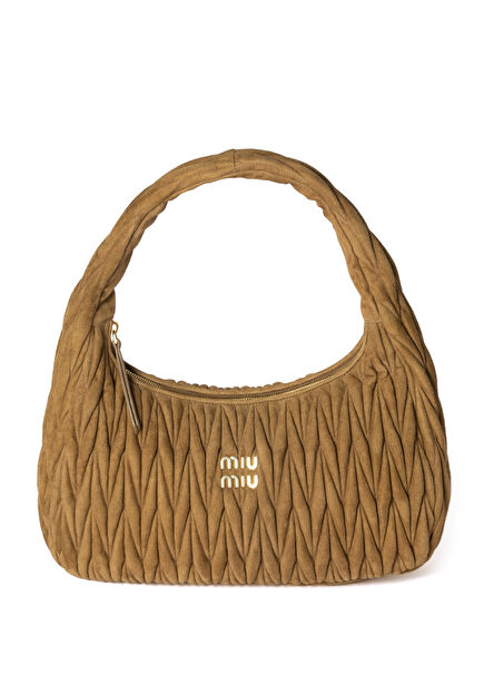 Wander Matelassé Green Suede Women's Handbag