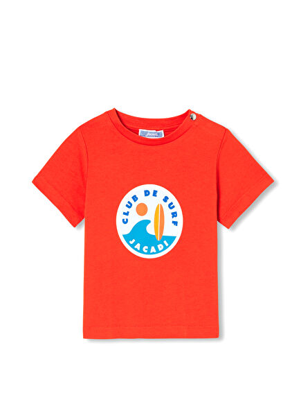 Orange Geometric Printed Baby Boy T-Shirt