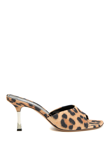 Lorena Leopard Print Women's Leather Slippers