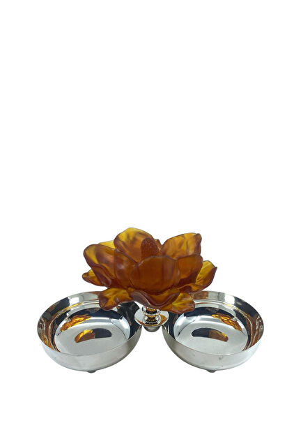 Çiçek Detaylı Gümüş Kaplama Çerezlik