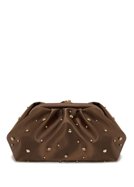 Vega Brown Jewelry Swarovski Stone Embellished Hand Clutch