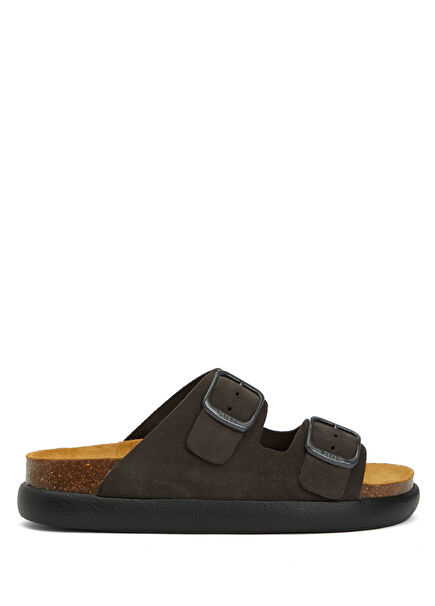 Noelle Anthracite Women's Leather Slippers
