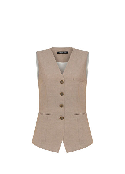 Blair Medium Brown Cepli Kadın Yelek