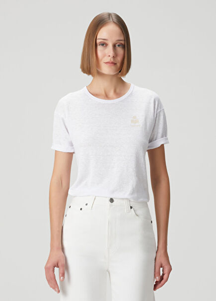 Koldia Beyaz Keten T-shirt