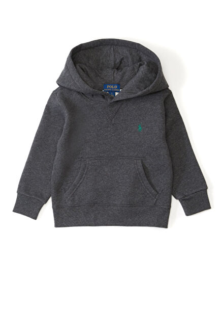 Gri Kapüşonlu Erkek Çocuk Sweatshirt