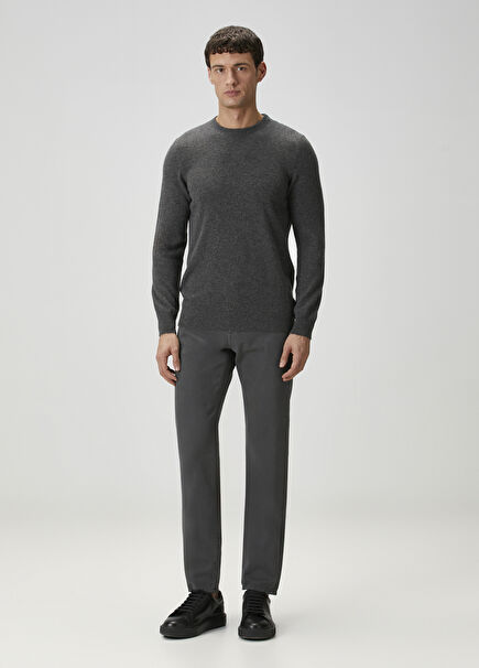 Slim Fit Koyu Gri Jean Pantolon