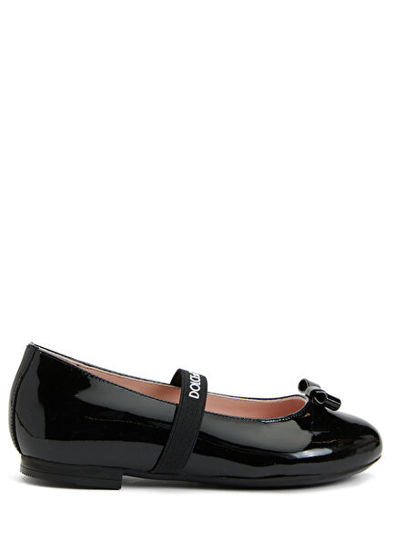 Siyah Kız Çocuk Deri Babet