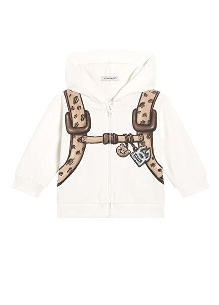 White Hooded Baby Boy Sweatshirt