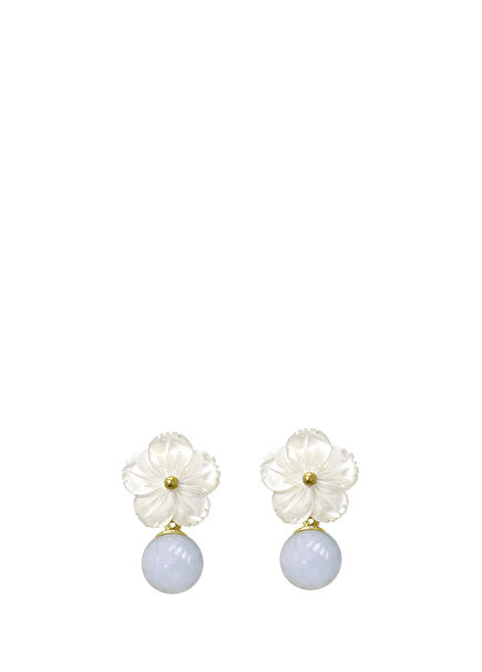 Cleito Blue Bon Bon 24K Gold Plated 925 Sterling Silver Women's Earrings