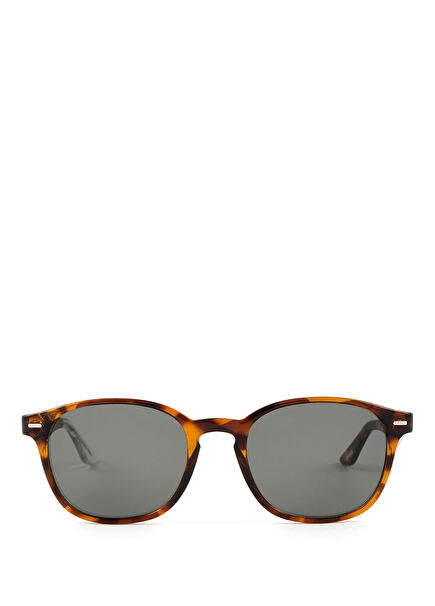 Il Generale Acetate Leopard Patterned Brown Sunglasses