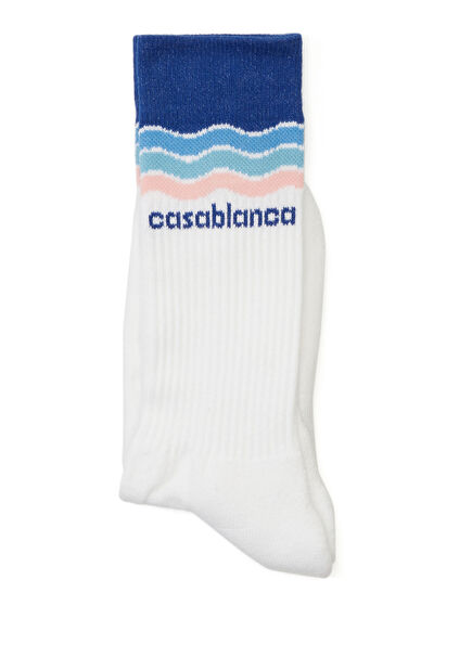 White Logo Jacquard Men's Socks