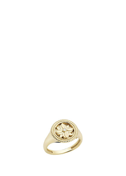 Flora White Topaz 14K Gold Plated Women's Ring
