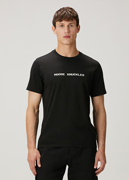 Milton Siyah Logo Baskılı T-shirt