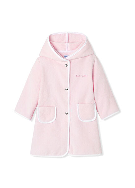 Pink Dragee Cotton Terry Baby Girl Bathrobe