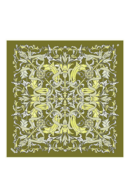Barok Kurdele Desenli Twill İpek Kadın Eşarp