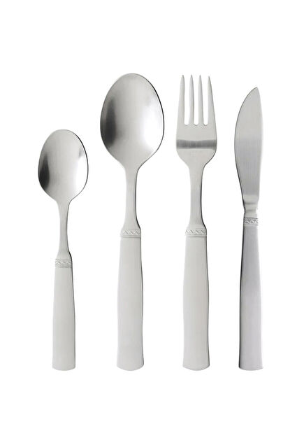 Ranka Gümüş Çelik 16 Parça 4 Kişilik Çatal Bıçak Kaşık Takımı