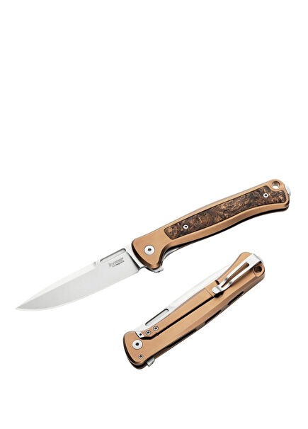 Skinny Brown Titanium Bronze Pocket Knife