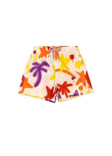 Pembe Desenli Erkek Çocuk Mayo